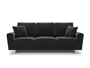 Sofa Micadoni Home Moghan 3S, tamsiai pilka/auksinės spalvos kaina ir informacija | Sofos | pigu.lt