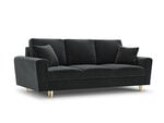 Sofa Micadoni Home Moghan 3S, tamsiai pilka/auksinės spalvos