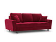 Sofa Micadoni Home Moghan 3S, raudona/juoda kaina ir informacija | Sofos | pigu.lt