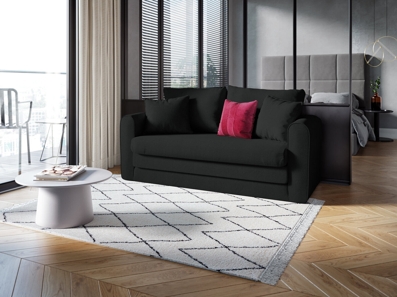 Sofa Micadoni Home Lido 2S, tamsiai pilka kaina ir informacija | Sofos | pigu.lt