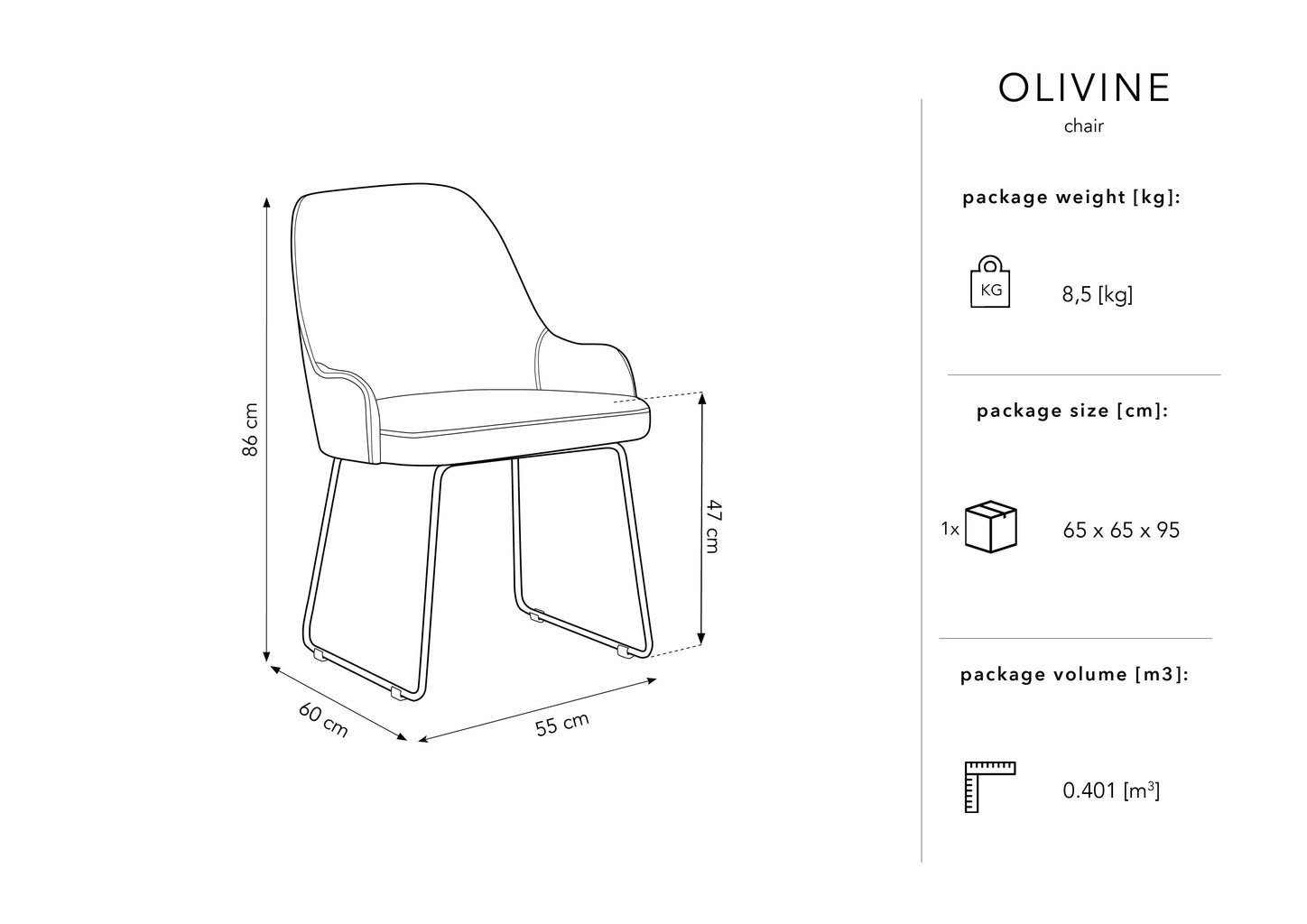 Kėdė Micadoni Home Olivine, mėlyna цена и информация | Virtuvės ir valgomojo kėdės | pigu.lt