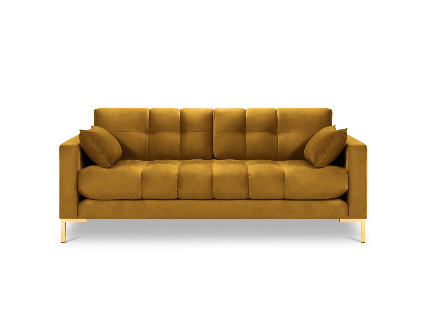 Sofa Micadoni Home Mamaia 2S, geltona/auksinės spalvos kaina ir informacija | Sofos | pigu.lt