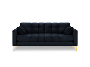 Sofa Micadoni Home Mamaia 2S, tamsiai mėlyna/auksinės spalvos kaina ir informacija | Sofos | pigu.lt