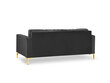 Sofa Micadoni Home Mamaia 2S, tamsiai pilka/auksinės spalvos kaina ir informacija | Sofos | pigu.lt