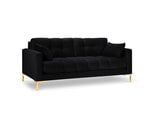 Sofa Micadoni Home Mamaia 2S, juoda/auksinės spalvos