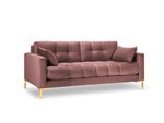 Sofa Micadoni Home Mamaia 3S, rožinė/auksinės spalvos