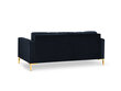 Sofa Micadoni Home Mamaia 3S, tamsiai mėlyna/auksinės spalvos kaina ir informacija | Sofos | pigu.lt