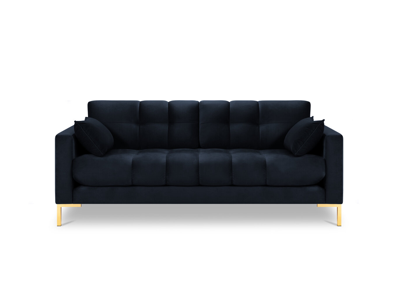 Sofa Micadoni Home Mamaia 3S, tamsiai mėlyna/auksinės spalvos kaina ir informacija | Sofos | pigu.lt