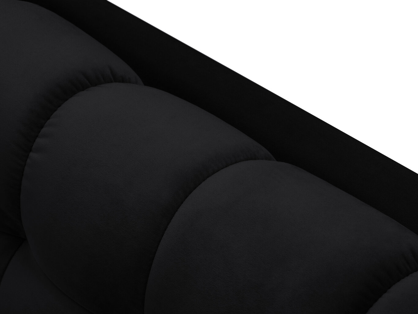 Sofa Micadoni Home Mamaia 3S, juoda/auksinės spalvos kaina ir informacija | Sofos | pigu.lt