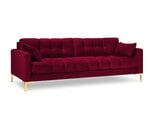 Sofa Micadoni Home Mamaia 4S, raudona/auksinės spalvos