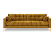 Sofa Micadoni Home Mamaia 4S, geltona/auksinės spalvos kaina ir informacija | Sofos | pigu.lt