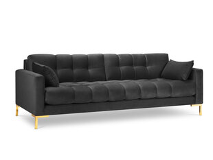 Sofa Micadoni Home Mamaia 4S, tamsiai pilka/auksinės spalvos kaina ir informacija | Sofos | pigu.lt