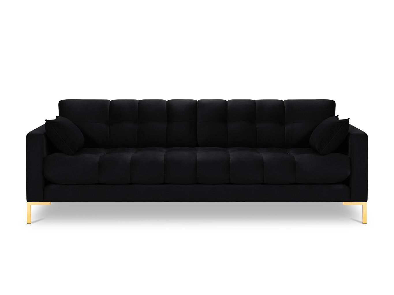 Sofa Micadoni Home Mamaia 4S, juoda/auksinės spalvos kaina ir informacija | Sofos | pigu.lt