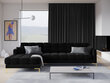 Minkštas kampas Micadoni Home Mamaia 5S-V, juodas/auksinės spalvos kaina ir informacija | Minkšti kampai | pigu.lt