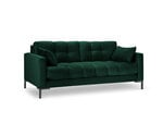 Sofa Micadoni Home Mamaia 2S, tamsiai žalia/juoda