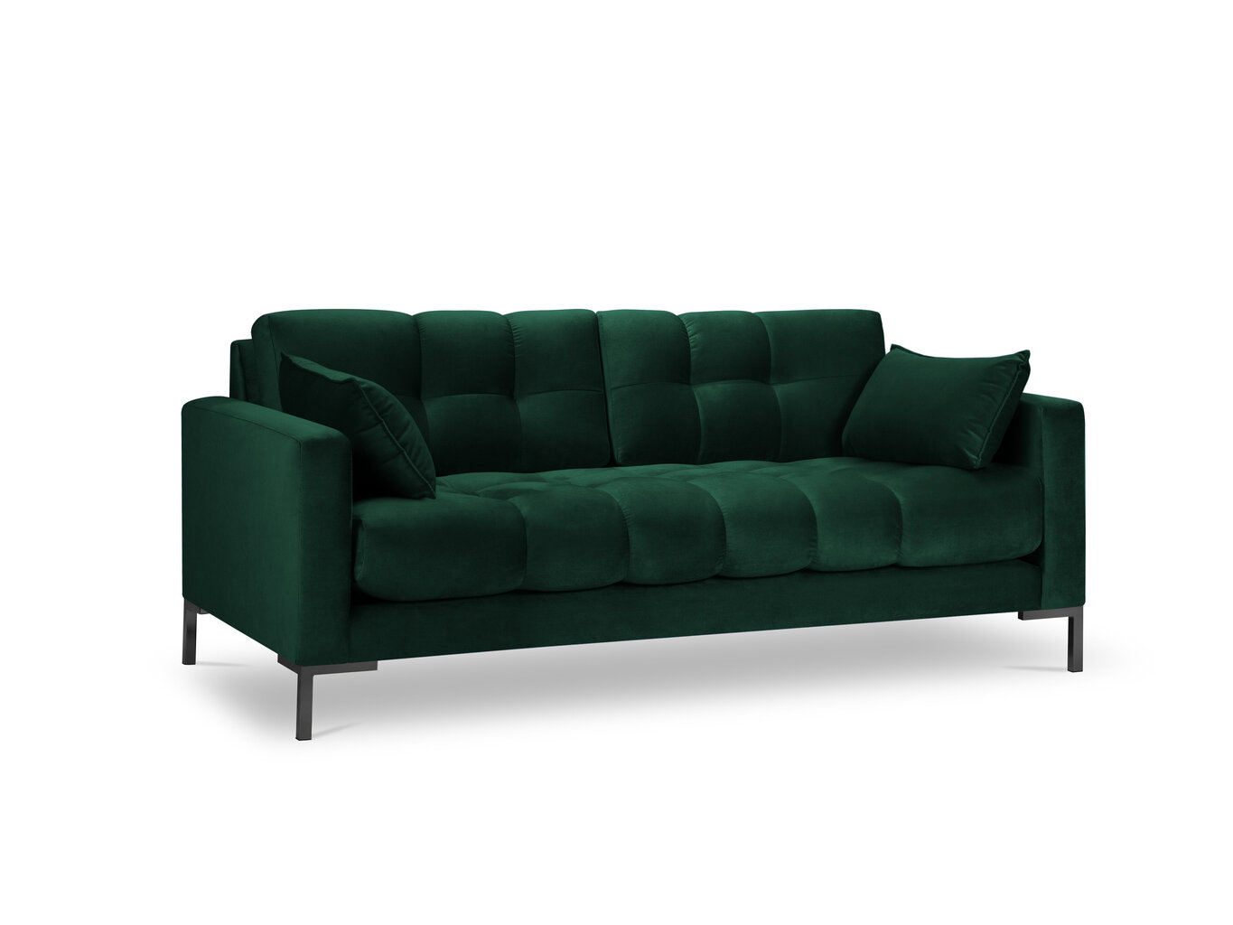 Sofa Micadoni Home Mamaia 2S, tamsiai žalia/juoda kaina ir informacija | Sofos | pigu.lt