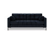Sofa Micadoni Home Mamaia 2S, tamsiai mėlyna/juoda kaina ir informacija | Sofos | pigu.lt