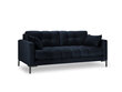 Sofa Micadoni Home Mamaia 2S, tamsiai mėlyna/juoda kaina ir informacija | Sofos | pigu.lt