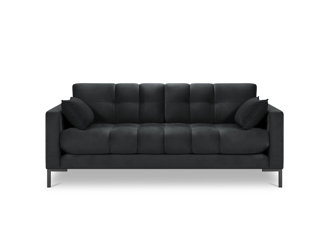 Sofa Micadoni Home Mamaia 2S, tamsiai pilka/juoda kaina ir informacija | Sofos | pigu.lt