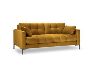 Sofa Micadoni Home Mamaia 3S, geltona/juoda kaina ir informacija | Sofos | pigu.lt