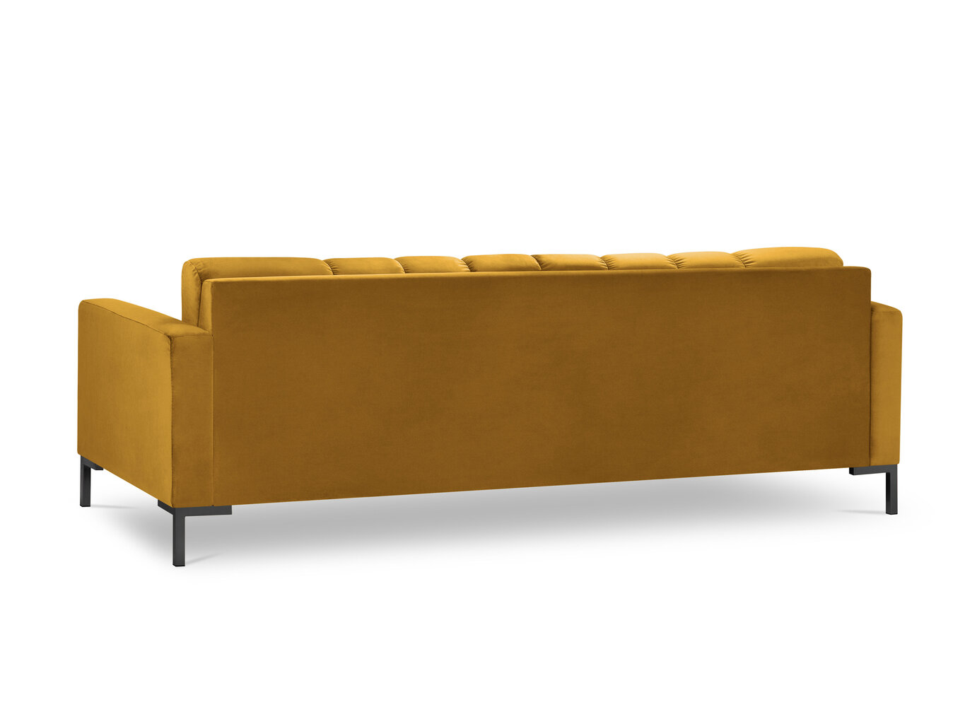 Sofa Micadoni Home Mamaia 4S, geltona/juoda kaina ir informacija | Sofos | pigu.lt