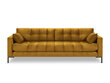Sofa Micadoni Home Mamaia 4S, geltona/juoda kaina ir informacija | Sofos | pigu.lt