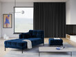 Kušetė Micadoni Home Mamaia 1S-V, mėlyna/juoda kaina ir informacija | Sofos | pigu.lt