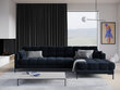 Minkštas kampas Micadoni Home Mamaia 5S-V, tamsiai mėlynas/juodas kaina ir informacija | Minkšti kampai | pigu.lt