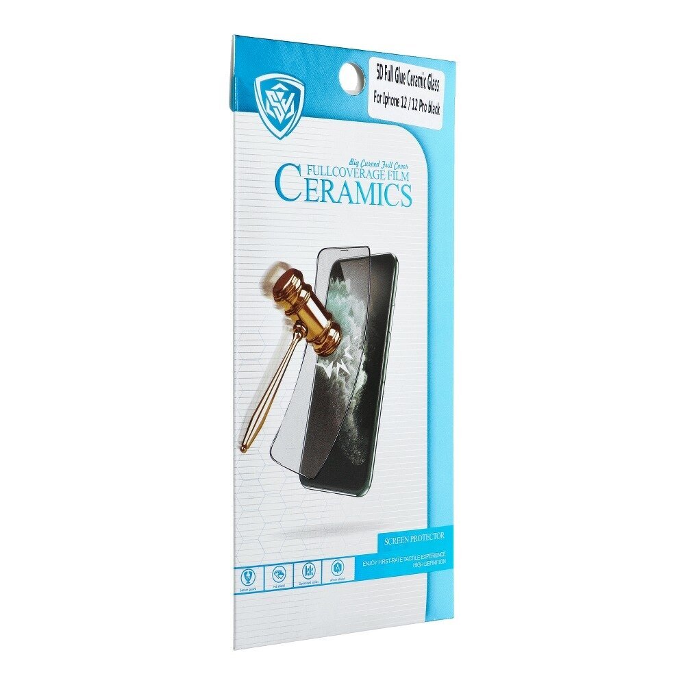 LCD apsauginis stikliukas 5D Full Glue Ceramic Glass Apple iPhone X/XS/11 Pro lenktas juodas kaina ir informacija | Apsauginės plėvelės telefonams | pigu.lt