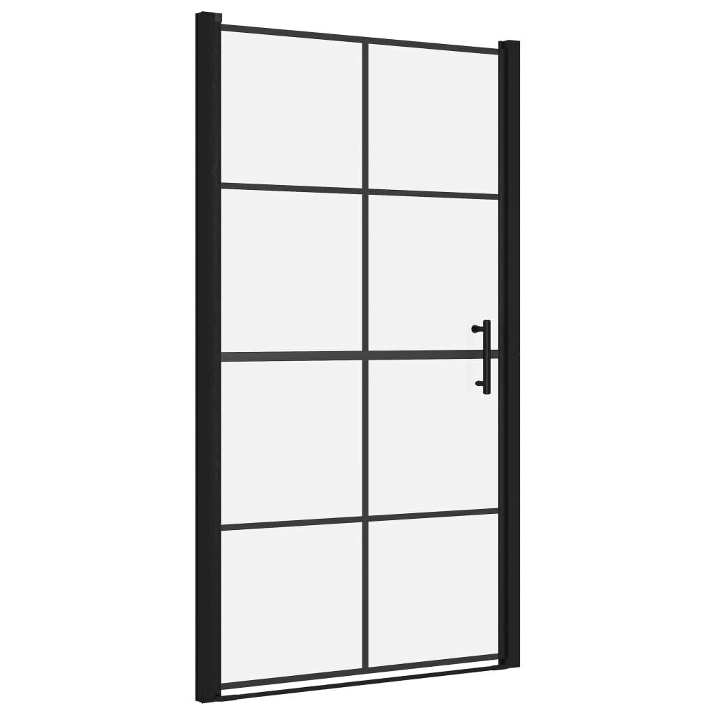Dušo durys, juodos spalvos, 100x178 cm, grūdintas stiklas цена и информация | Dušo durys ir sienelės | pigu.lt