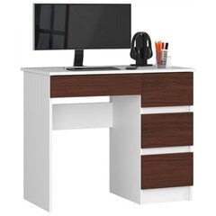 Письменный стол NORE A7, правый вариант, белый/темно-коричневый цена и информация | Компьютерные, письменные столы | pigu.lt