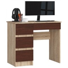 Письменный стол NORE A7, левый вариант, цвет дуба / темно-коричневый цена и информация | Компьютерные, письменные столы | pigu.lt