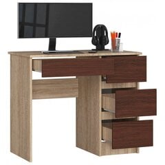 Письменный стол NORE A7, правый вариант, цвета дуба/темно-коричневый цена и информация | Компьютерные, письменные столы | pigu.lt