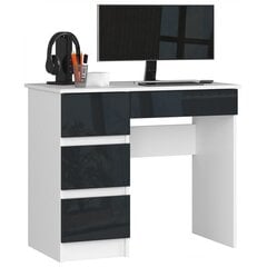 Письменный стол NORE A7, левый вариант, белый/серый цена и информация | Компьютерные, письменные столы | pigu.lt