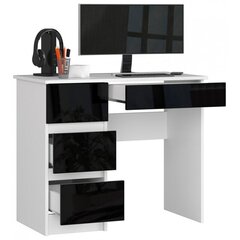 Письменный стол NORE A7, левый вариант, белый/черный цена и информация | Компьютерные, письменные столы | pigu.lt