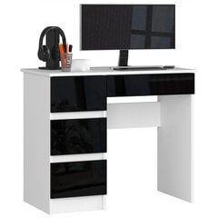 Письменный стол NORE A7, левый вариант, белый/черный цена и информация | Компьютерные, письменные столы | pigu.lt