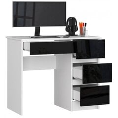 Письменный стол NORE A7, правый вариант, белый/черный цена и информация | Компьютерные, письменные столы | pigu.lt