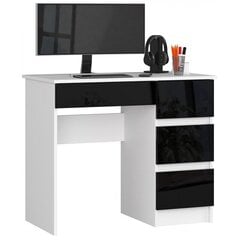 Rašomasis stalas NORE A7, dešininis, baltas/juodas kaina ir informacija | Kompiuteriniai, rašomieji stalai | pigu.lt