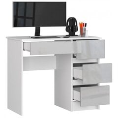 Письменный стол NORE A7, правый вариант, белый/светло-серый цена и информация | Компьютерные, письменные столы | pigu.lt