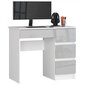 Rašomasis stalas NORE A7, dešininis, baltas/šviesiai pilkas kaina ir informacija | Kompiuteriniai, rašomieji stalai | pigu.lt