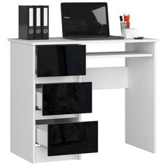 Письменный стол NORE A6, левый вариант, белый/черный цена и информация | Компьютерные, письменные столы | pigu.lt