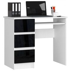 Письменный стол NORE A6, левый вариант, белый/черный цена и информация | Компьютерные, письменные столы | pigu.lt