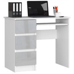 Письменный стол NORE A6, левый вариант, белый/светло-серый цена и информация | Компьютерные, письменные столы | pigu.lt