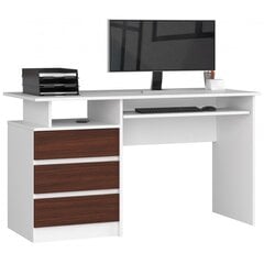 Rašomasis stalas NORE CLP, baltas/tamsiai rudas kaina ir informacija | Kompiuteriniai, rašomieji stalai | pigu.lt