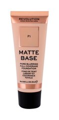 Makeup Revolution London Matte Base тональный крем 28 мл, F1 цена и информация | Пудры, базы под макияж | pigu.lt