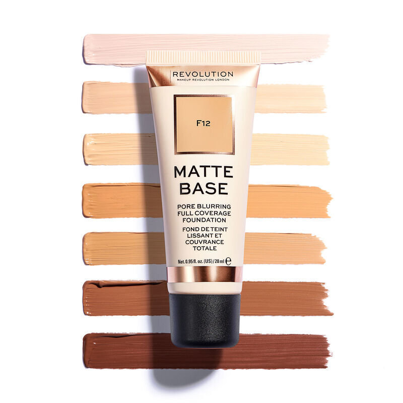 Makiažo pagrindas Revolution Matte Base 28 ml, F5 kaina ir informacija | Makiažo pagrindai, pudros | pigu.lt