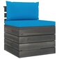 Lauko baldų komplektas iš palečių su pagalvėlėmis, 9 dalių, mėlynas цена и информация | Lauko baldų komplektai | pigu.lt