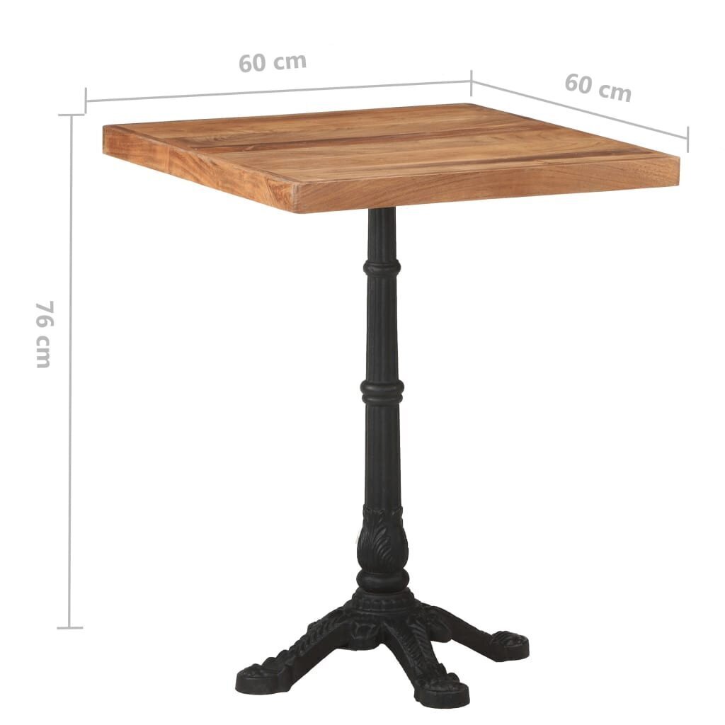 Bistro staliukas, 60x60x76 cm, rudas kaina ir informacija | Virtuvės ir valgomojo stalai, staliukai | pigu.lt