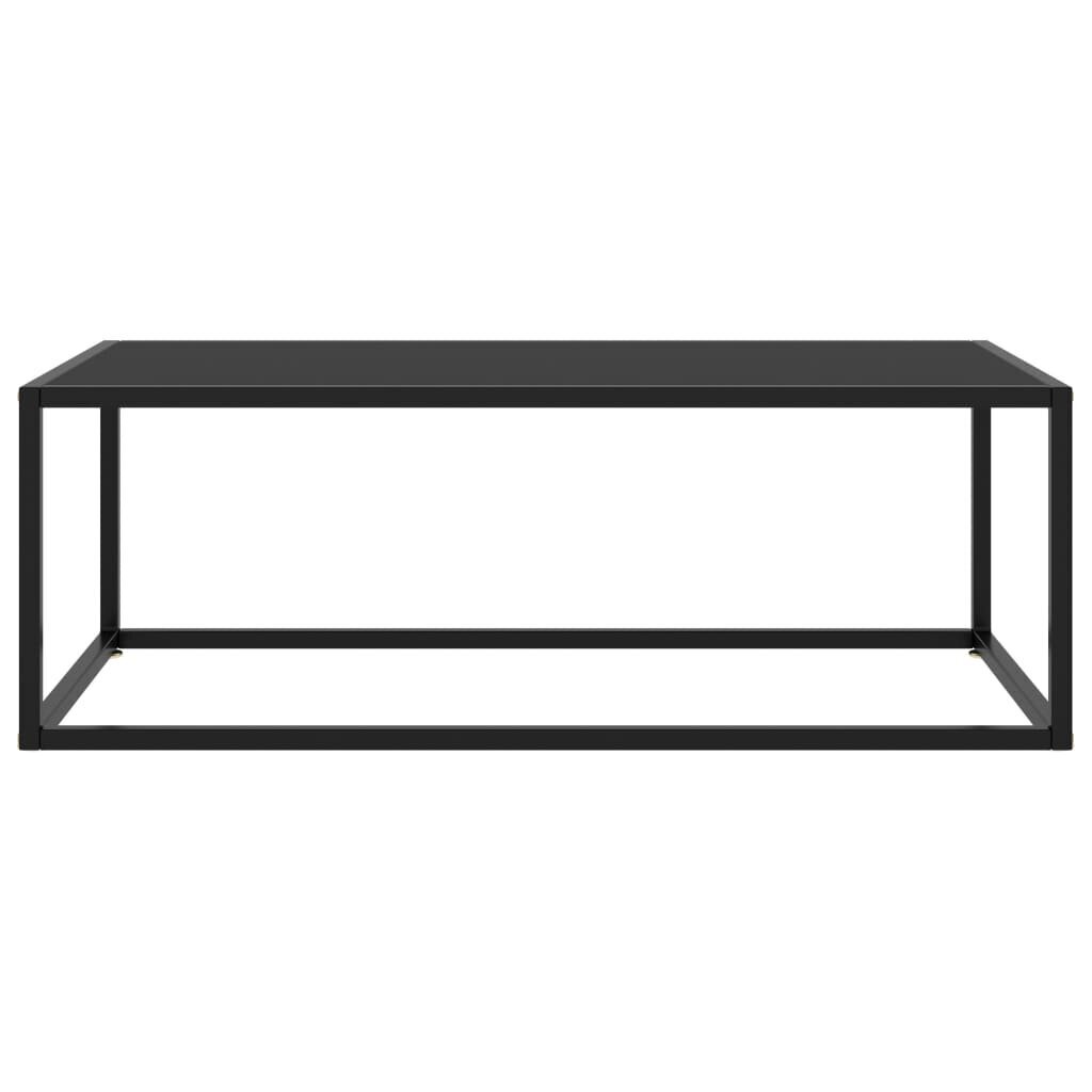 Kavos staliukas su juodu stiklu, juodas, 100x50x35 cm kaina ir informacija | Kavos staliukai | pigu.lt