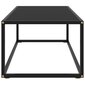 Kavos staliukas su juodu stiklu, juodas, 100x50x35 cm kaina ir informacija | Kavos staliukai | pigu.lt